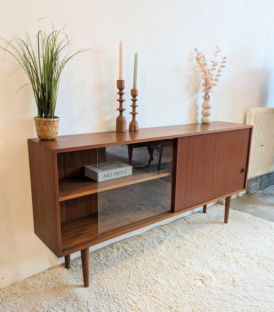 Image 1 of Vintage lowboard, sideboard with display area 