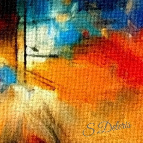 Image 1 of Colorful Abstract Acrylic Painting on Canvas / 60x60 cm