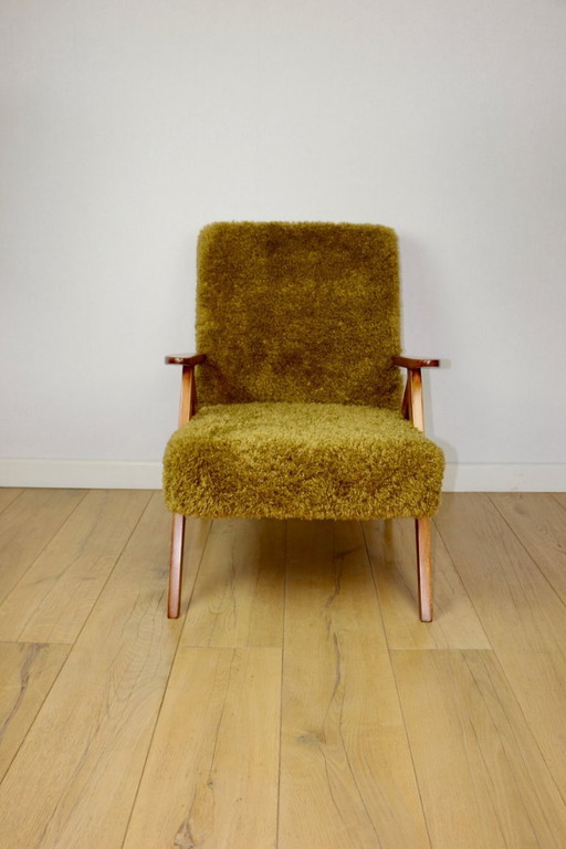 Poltrona vintage B-310 VAR kaki vintage / oliva capelli lunghi Rudy Lis