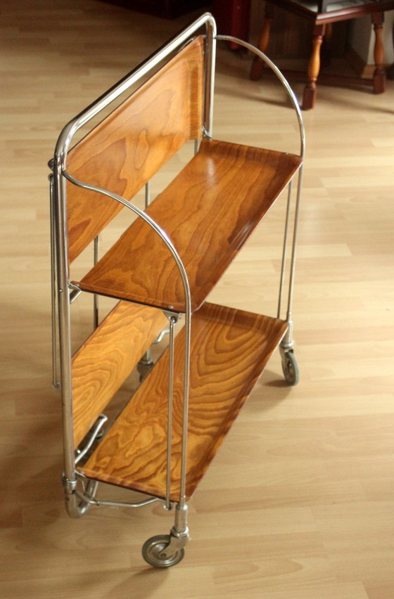 Image 1 of Gerinol Design Dinett Chariot de service - Chariot de bar - Chariot à thé - pliable - Vintage