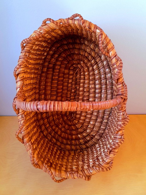 Antique straw basket, 1950