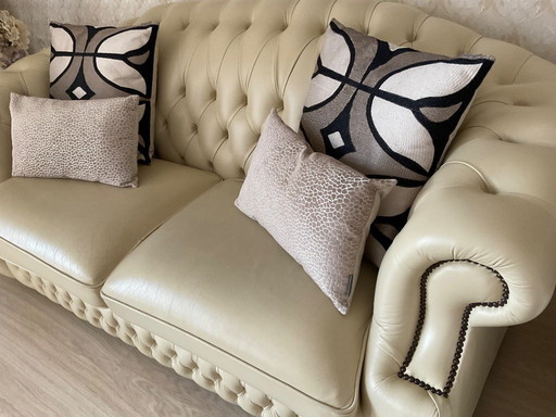 Chesterfield sofa set and two chairs