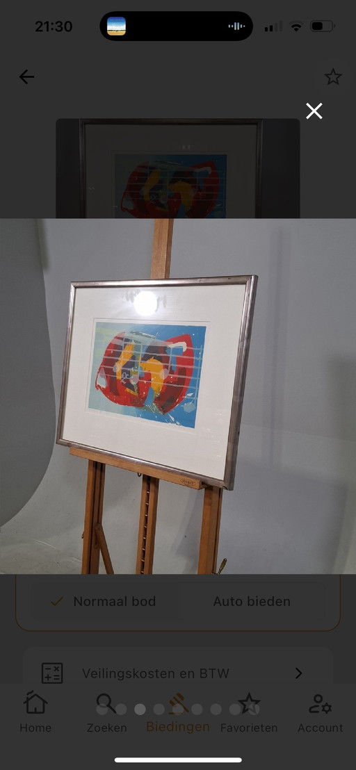 Serigrafía Preludio V 10/30 de Frits Droog 54x67 cm