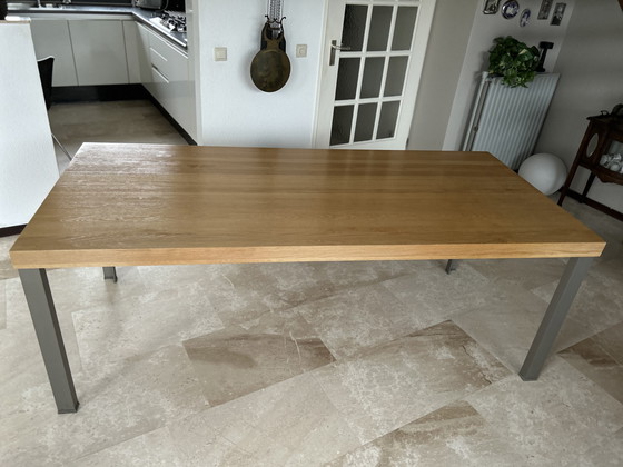 Image 1 of Eetkamerstoelen ARCO cadre parelchroom & eetkamertafel METAFORM FS