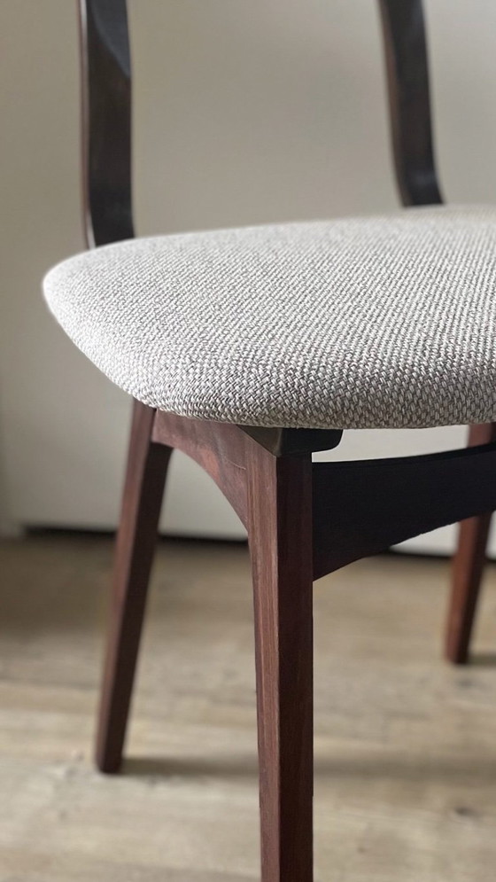 Image 1 of Set 4 vintage eetkamerstoelen | herstoffeerd