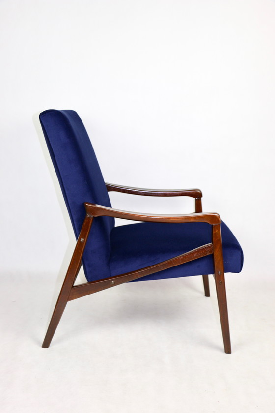 Image 1 of Czech Model Armchair In Ocean Blue Attributed To Jiri Jiroutek, 1970S