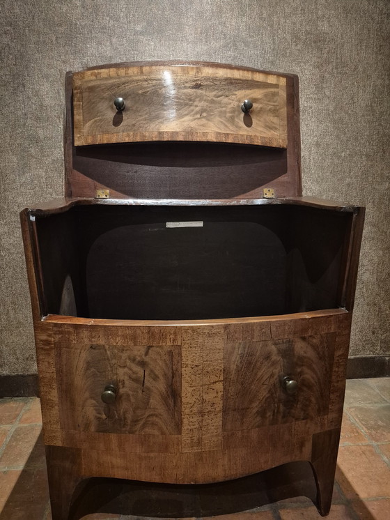 Image 1 of Cassettiera antica in stile Giorgio III del 1800, mobile bar con bevande