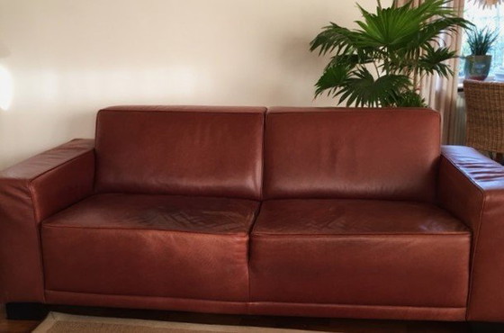 Image 1 of 2x 2.5 Seater Sofas Genuine Leather