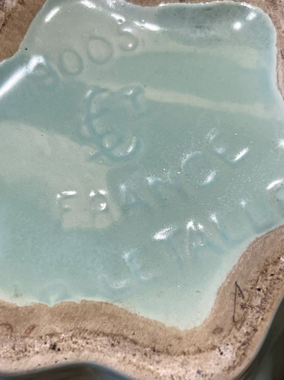 Image 1 of Keramische vaas van B. Letalle Saint-Clément – ​​model 9005 – celadongroen – sculpturaal ontwerp – jaren 1950/60 – 23 cm