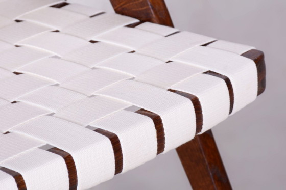 Butaca Art Déco restaurada, de Jan Vaněk, roble, algodón, checa, años 40 – Sillones, Cotton, Wood (photo 4 of 10)