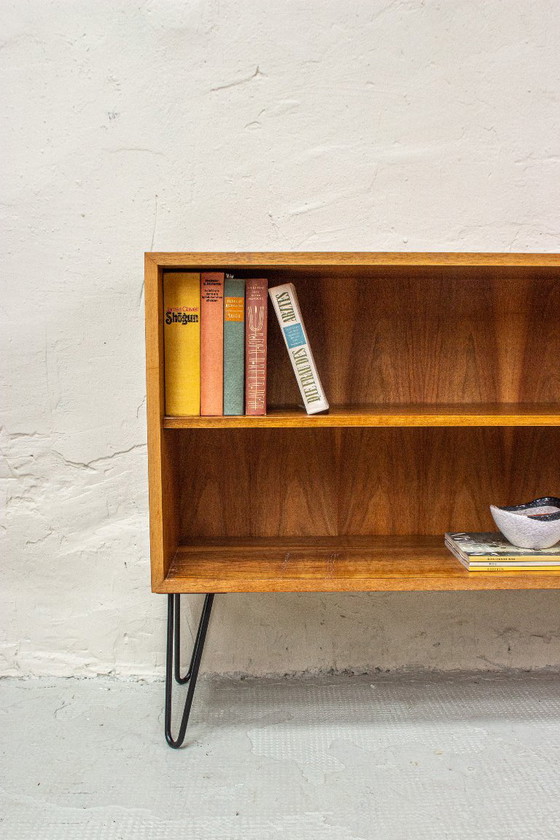 Vintage sideboard, chest of drawers, bookshelf, teak, walnut, 1960s, Mid Century – Wood (photo 8 of 13)