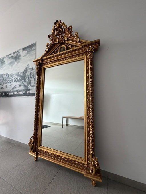 Grande specchio antico color oro (210 x 112,5 cm) – spiegels, Glass, Wood