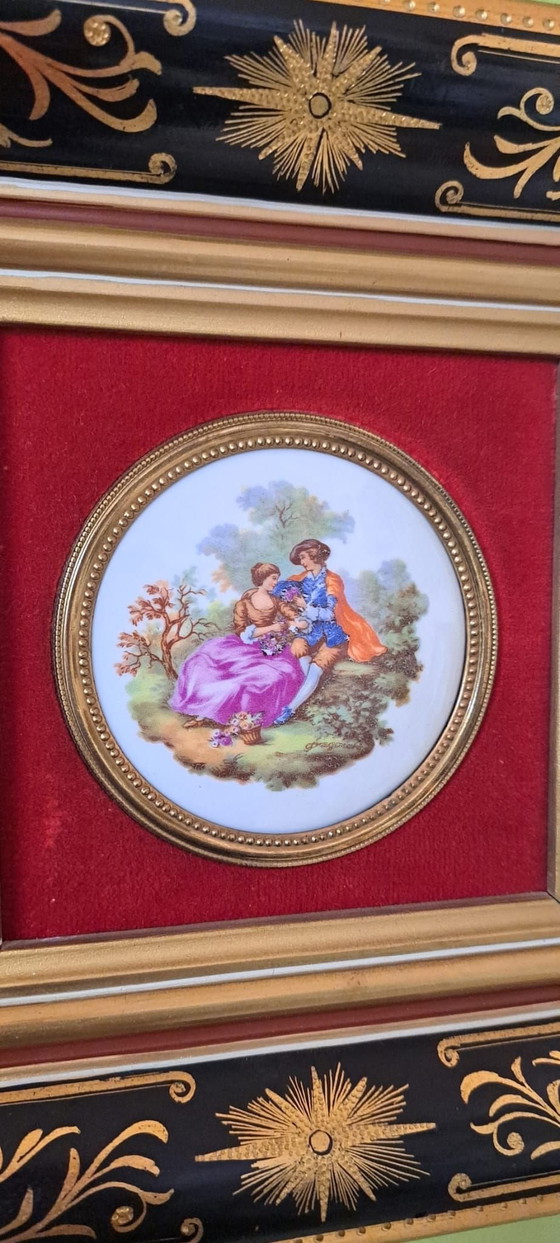 Vintage Limoges Painting, Art, Gold, Porcelain, Black (photo 7 of 9)