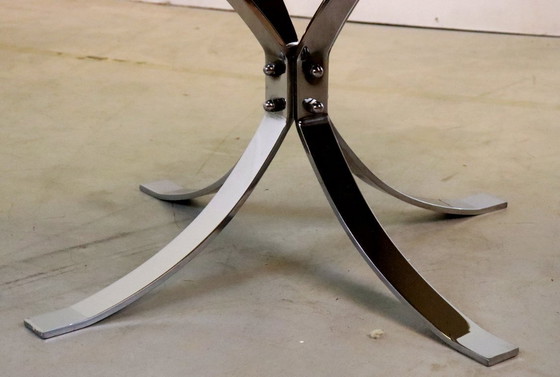 Image 1 of Tavolino vintage cromato con piano in vetro fumé 'Ostrau