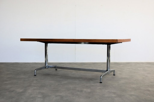 Vintage Dining Table | Conference Table | Desk | 1960s – eettafels, Wood, Chrome (photo 2 of 12)