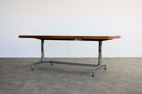 Vintage Dining Table | Conference Table | Desk | 1960s – Wood, Chrome (photo 2 of 12)