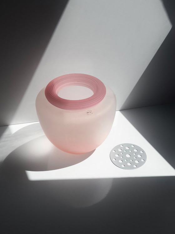 Vaso in Vetro Rosalin Vintage IVV Italia con Inserto per Fiori, Soffiato a Mano, Vetro Rosa Satinato – Vasi (photo 5 of 5)