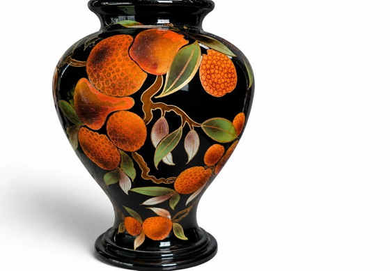 Louis Drimmer Keramik-Vasenlampe mit Holzsockel, 1980er Jahre – Tischlampen, Wood, Ceramic (photo 2 of 7)
