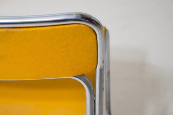Buisvormige jaren 70 stoelen – Eetkamerstoelen, Metal, Textile (photo 11 of 11)