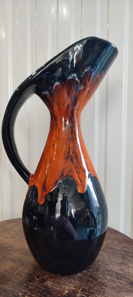 Flamed ceramic vase or pitcher Vallauris 1960
