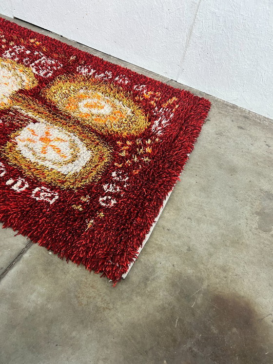 Image 1 of Scandinavian Vintage Wool Rug, Rya, Sweden 1960s