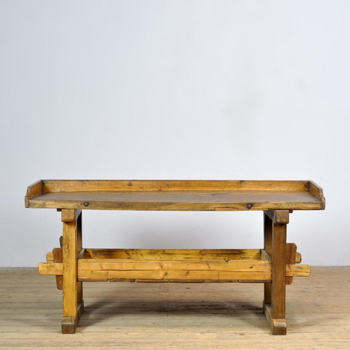 oak and pine work table, circa 1900