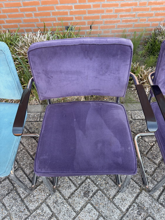 🪑✅ 6 Zuiver Ridge Rib Fabric Chairs ❗️ – Dining chairs, Chrome, Wood (photo 4 of 7)