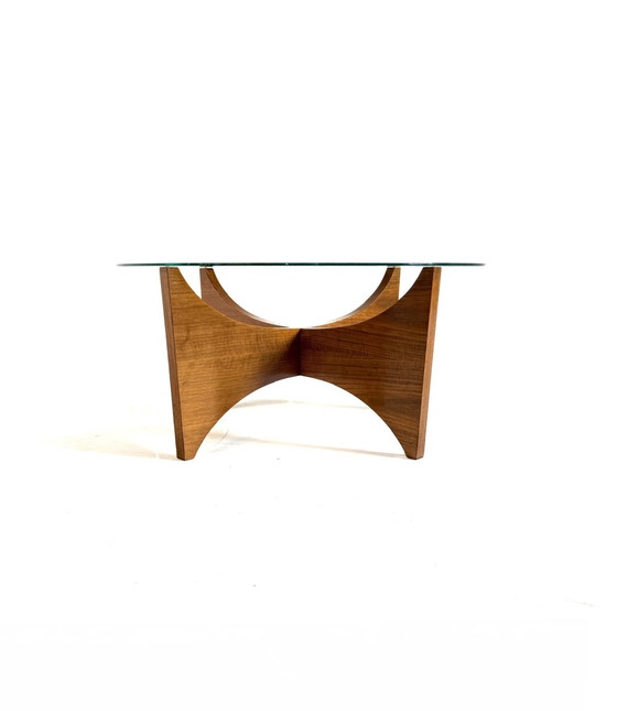 Image 1 of Vintage teak & glass coffee table '60