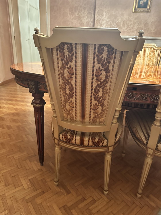Image 1 of Ensemble de 6 chaises JP Ehalt - Chaises de salle à manger style Louis XIV - Vintage années 70 - Ehalt Meubles Alsace