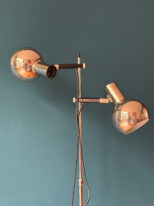 Vintage floor lamp globe lamps chrome