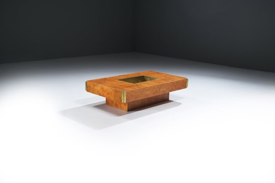 Image 1 of Atemberaubender Alveo-Couchtisch aus Maserholz – zugeschrieben an Willy Rizzo – Mario Sabot Italy