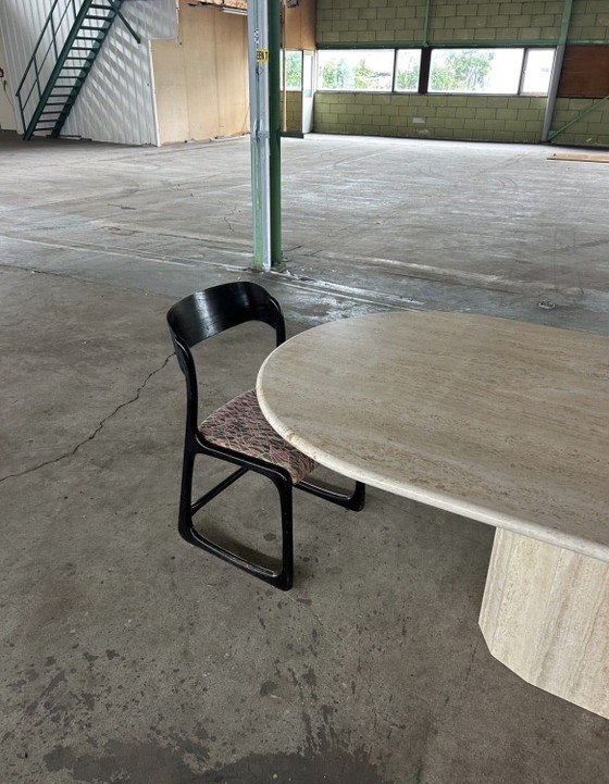 Image 1 of Large vintage Travertine dining table