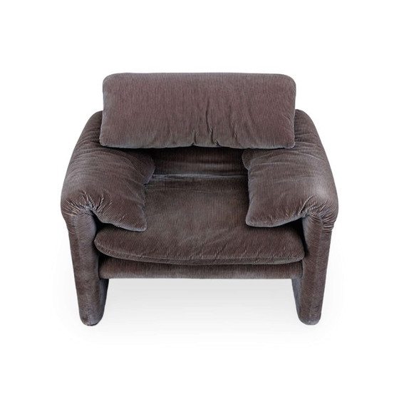 Original Cassina Maralunga Armchair Vico Magistretti Vintage Cord, Textile, Brown (photo 2 of 15)