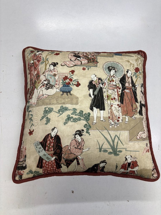 Juego de 2 cojines hechos a mano en tela Güell Lamadrid Kanji – 50 × 50 cm – Cotton (photo 4 of 5)