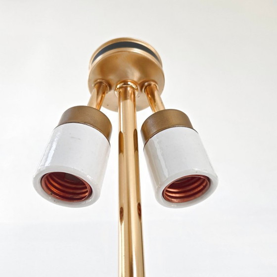 Image 1 of Vintage 1970s table lamp signed Sciolari, bronze and gilt brass, 70s