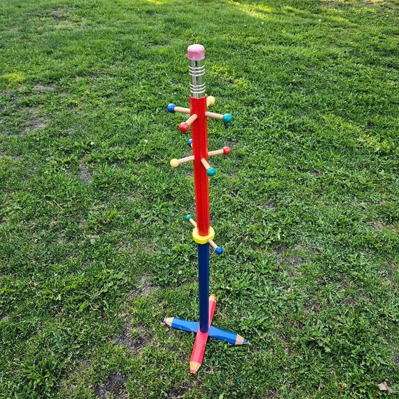 Image 1 of Vintage Pierre Sala "Crayon" Coat Rack – 1980s Memphis Style