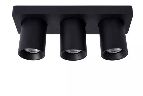 Lucide NIGEL Ceiling Spotlight - LED Dim to Warm GU10 - 3x5W - Black – Spot lights, Aluminium (photo 2 of 2)