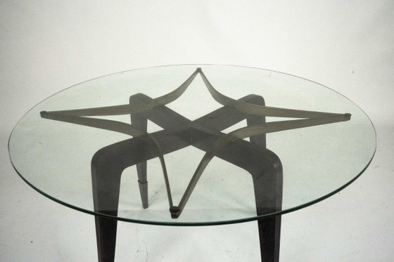 Image 1 of Zeldzame ronde salontafel uit het midden van de 20e eeuw van Paolo Buffa, Italië, jaren 1950.