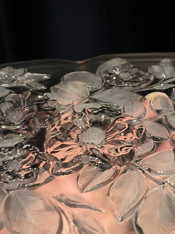 Image 1 of Set di piatti da portata vintage Walther Glass anni '70 Mikasa rosa (Rosella) kristal glas