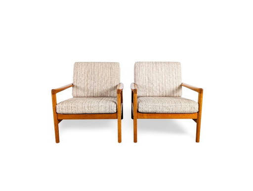 2 sillones de mediados de siglo, de roble, diseño danés vintage, sillón fácil