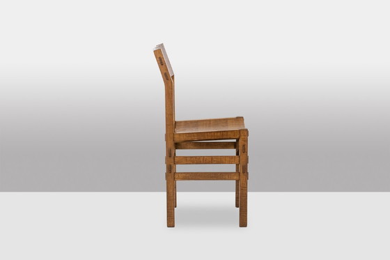 Image 1 of Officina Rivadossi. Tisch und 4 Stühle im Stil des Brutalismus. Italien, um 1970