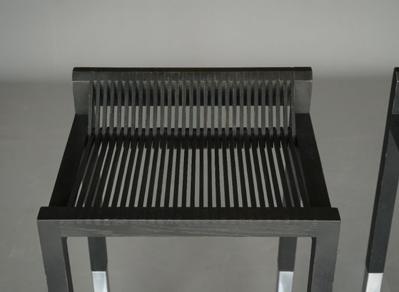 Minimalist Bar Stools by Ruud Jan Kokke, 1980s. Set of 2 – Barstools, Metal (photo 12 of 20)