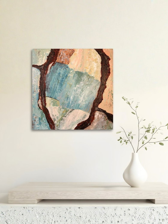 Image 1 of Pine II – Organic abstract painting with heavy texture | Acrylic on canvas | 50x50 cm