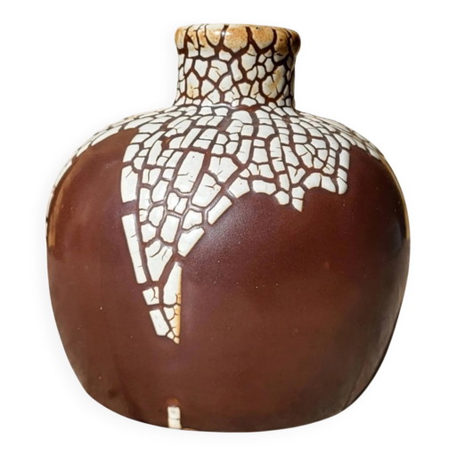 Stoneware vase "snake skin", Léon Pointu, Art Deco