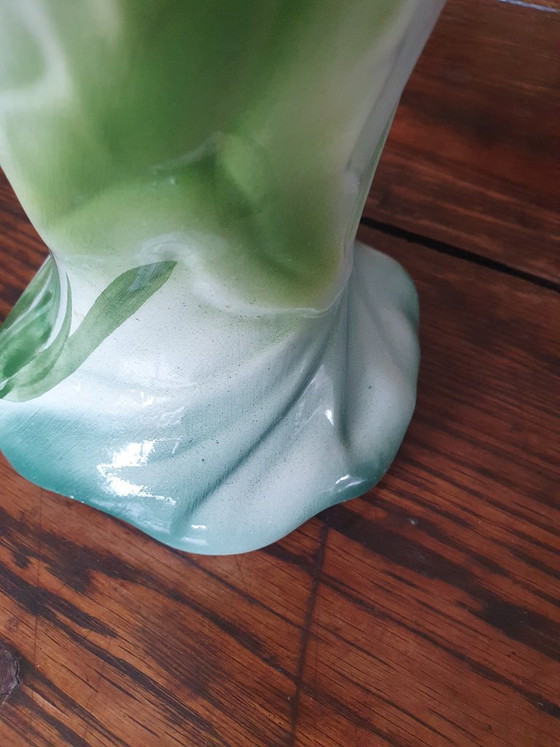 Art Nouveau barbotine vase 29 cm - in perfect condition, Ceramic, Multi Color (photo 5 of 13)