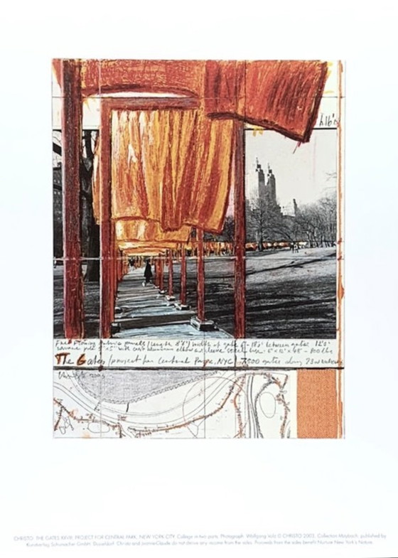 Image 1 of Christo: "The Gates XXVIII." Offset lithograph in Excellent Condition.