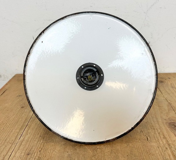 Image 1 of Industrial Blue Enamel Military Pendant Lamp with Cast Aluminium Top, 1960