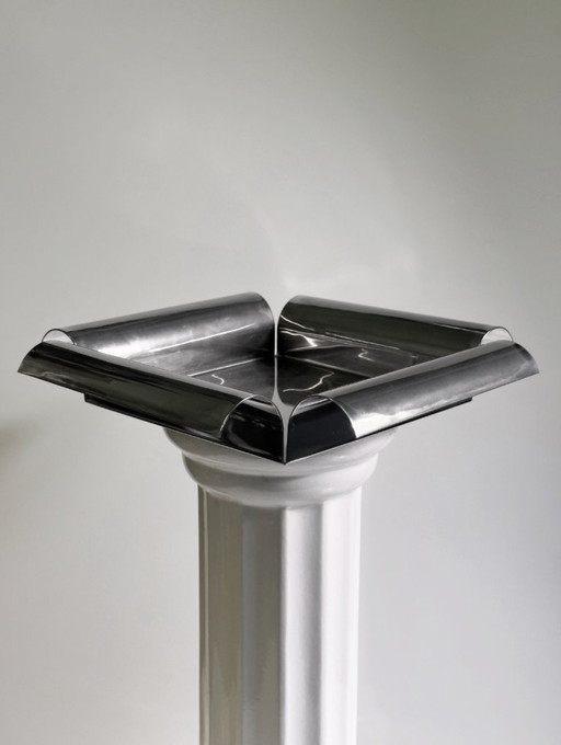 Versilberte Schale Cleto Munari Italia 80er Obstschale Platte Vintage Tafelaufsatz