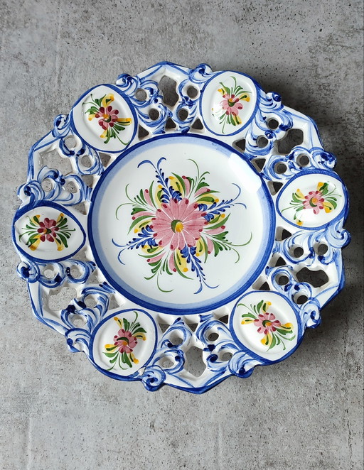 Breton earthenware plate signed