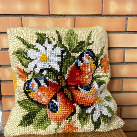 Vintage Portugese Arraiolos Geweven Kussenhoes – Kussentjes, Textile (photo 2 of 12)